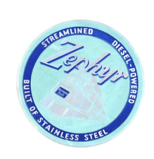 1930s Stainless Steel Burlington Zephyr Railroad Luggage Label Original 2 P99 picture