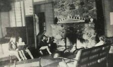 Walker MN Camp Danworthy Postcard Girls Sitting Around Fireplace Minnesota 1947 picture