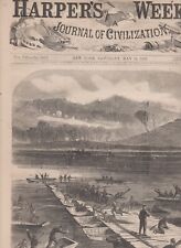MAY 16,1863 COVER HARPERS WEEKLY ORIGINAL-BUILDING PONTOONS picture