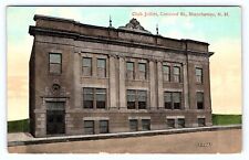 Antique Postcard New Hampshire Club Jolliet, Concord St, Manchester Vtg  1908 picture