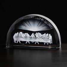 Last Supper Scene Etched Glass Size 7 in W x 4 in H x 1.5 in D Home Decore Piece picture