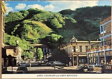 Aspen Colorado Main Street Aspen Mountain 6x4 Postcard c1980 picture