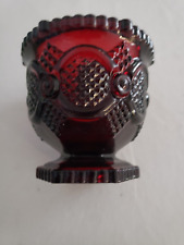vintage 1970s avon cape cod pattern ruby red sugar bowl GLASS picture