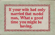 Humorous Sayings Postcard Early 1900's Unposted Red Writing and Border picture