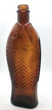 Vintage Amber Fish Bottle Cod Liver Oil 10