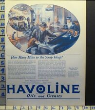 1923 HAVOLINE MOTOR OIL CAR AUTO NEW YORK ART FORD VINTAGE AD M27 picture