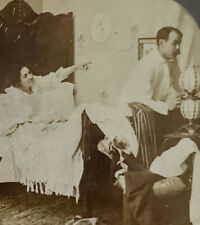 Antique Stereoscope Stereograph Real Photo BW Man Woman Ingersoll View Co 1898 picture