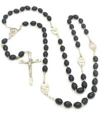 Black Wood 4 Rome Basilica Italian Rosary Beads, 23