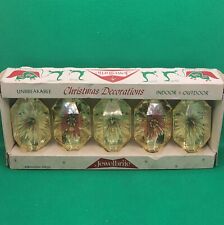 (5) Vintage 1960s Jewel Brite Hex Diorama Ornaments Plastic Original Box picture