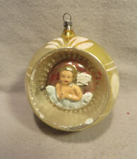 RARE Antique German 3” Raphael Angel Indent Ball Glass Xmas Tree Ornament picture