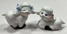 Set of Lamb Figurines Boy & Girl 1990's Vintage Decorative Tchotchkes picture