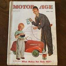 APRIL 1949 MOTOR AGE car Magazine - Great PAINTED cover and lots of good ads picture