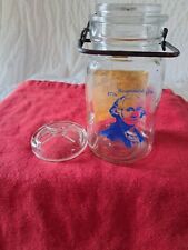 Vtg Bicentennial 1776 - 1976 George Washington Wire Side Jar, Peppermint Candy picture