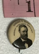 1890's Ulysses S Grant President Set Whitehead & Hoag Pinback Button Antique Pin picture