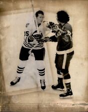LG24 1974 Wire Photo BROTHERS MICKEY & DICK REDMOND FIGHT RED WINGS BLACKHAWKS picture