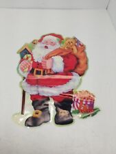 Christmas Decoration Santa With Toys  Reusable Vinyl Static Cling Window  picture