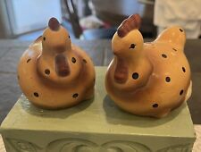 Vintage Rooster & Hen Ceramic Salt And Pepper Shakers                         C1 picture