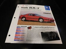 1985-1992 Mazda RX-7 Spec Sheet Brochure Photo Poster 91 90 89 88 87 86 picture