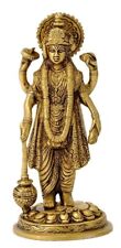Brass Lord Vishnu Narayan Holding Club Brass Statue For Home Decor Idol For Puja picture