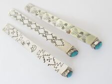 Vintage Native American Sterling Silver Turquoise Bookmarks Set 3 picture