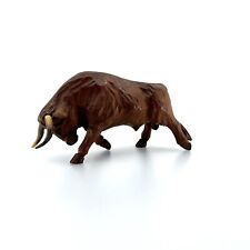 Vintage Hand Carved Wooden Bull, signed. Made In Mexico-Collectors Piece picture