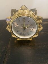 Vintage Rare Phinney Walker Gold Lucite Flower Alarm Clock Germany picture