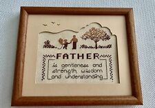 vintage cross stitch “Father” framed picture