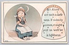 Postcard All Alone such a Darkness It Might be a Lightness Comics 1913 Vintage picture