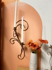 Gold Painted Metal Wall Sconce Candle Holder picture
