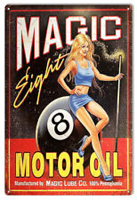 Magic Eight Motor Oil Vintage Metal Sign 12x18 picture