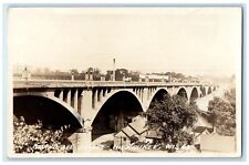 1927 View Of Grand Avenue Bridge Milwaukee Wisconsin WI RPPC Photo Postcard picture