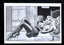 Postcard Taschen Eric Stanton Blonde Bed Nylons High Heels Cigarette Erotica  B1 picture