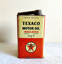 1950s Vintage Texaco Motor Oil Insulated Tin Can USA Automobile Collectible TN28 picture