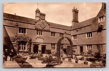 Real Photo Postcard 1928 Postmark Guildford Abbott's Hospital Courtyard RPPC picture