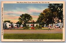 Glennville Georgia Glen Haven Motor Court Streetview Linen Cancel WOB Postcard picture