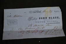 1852 John Black Wholesale & Retail Trunk Depot, New York City Receipt picture