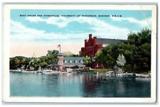 c1920 Boat House Gymnasium River University Wisconsin Madison Wisconsin Postcard picture