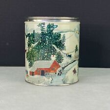 Vintage Grandma Moses Winter Holiday Spry Shortening Tin picture
