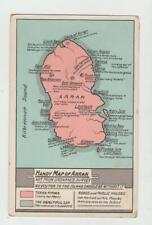 Vintage 1910 United Kingdom  Postcard Map of Arran picture