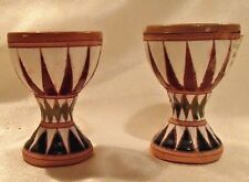 2- Dakas Keramik Egg Cups Hand Made in Rhodos Greece Ceramic Signed picture