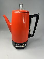 Vintage 1972 Sears FlavorFresh Electric Percolator Coffee Maker Poppy Red MCM picture