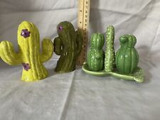 Cactus S & P shakers sets - two - (1) kissable, (2) small on holder picture