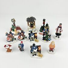 Lot of 12 Christmas Village Pieces Various Brands Holiday Set Mini picture