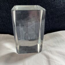 911 World Trade Center  3D Glass Paper Weight I love New York picture
