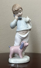NAO by Lladro “Hello Mommy” Boy on Phone with Dog and Teddy Bear picture