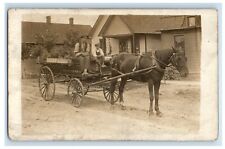c1910's Horse And Wagon Krueger Bros Boy Child RPPC Unposted Photo Postcard picture