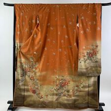 FURISODE 65.7inc Japanese Kimono SILK Takehisa Yumeji Signature Bells picture