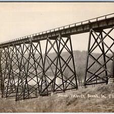 c1910s Boone, IA Viaduct RPPC Railway Steel Bridge Lainson Gift Postcard A103 picture