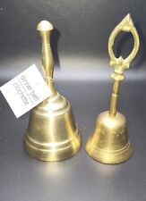Vintage Brass Dinner Bells Pair Decorative 6