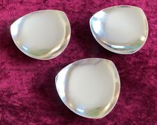 Vtg MCM Denmark Trianglular  Stainless Footed Sauce Nut Dishes 18/8 Set of 3 picture